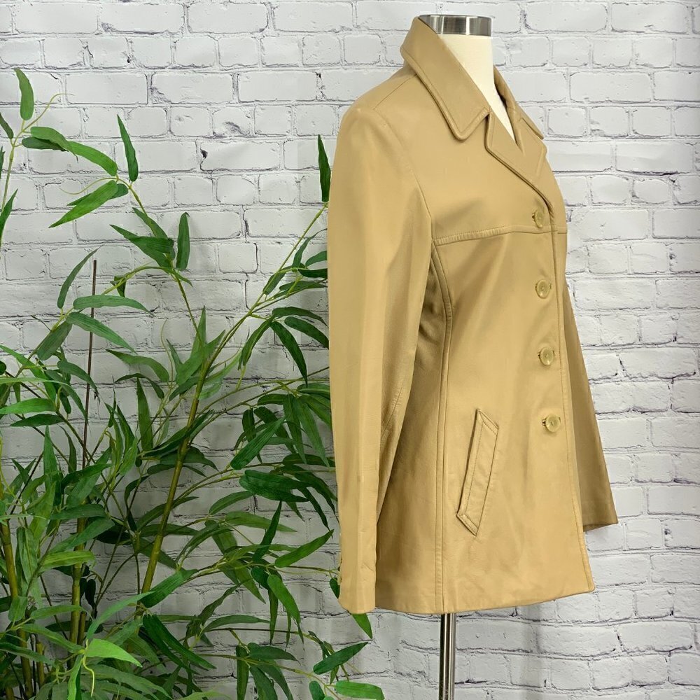 Marc New York Camel Leather Collared Jacket - Picture 2 of 7